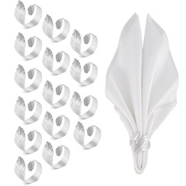 JMGO 15pcs Napkin Ring Metal for Cloth Napkins for New Year Christmas Wedding Receptions Dining Table Decoration, Silver