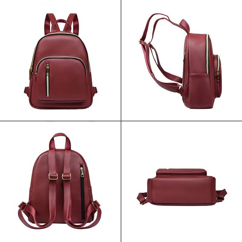 YANAIER Women Leather Backpack Purse Anti-Theft Mini Backpack Casual Waterproof