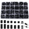 600 Pcs Electrical ABS Spacers Black Nylon Round Spacer for