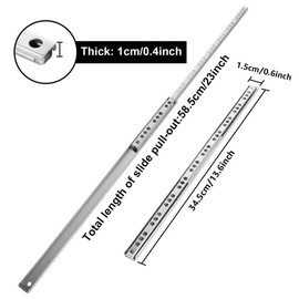 GBACHOOSE Set of 3 Pairs (6Pcs) Drawer Slides, 17mm x 342mm Metal Ball Bearing Drawer Slides, Rail Heavy Duty Drawer Runners for Kitchen Cabinet Wooden Grooved Drawers