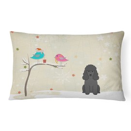 Caroline's Treasures BB2543PW1216 Between Friends Poodle - Black Canvas Fabric Decorative Pillow 100% Machine Washable Pillow, Indoor or Outdoor Decorative Throw Pillow for Couch, B