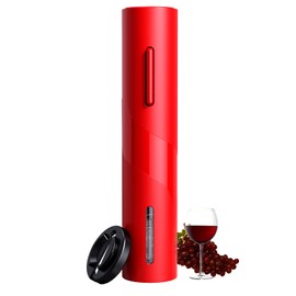 COKUNST Electric Wine Opener, Reusable Cordless Wine Bottle Corkscrew with Foil Cutter, Battery Operated Wine Openers for Wedding Kitchen Party Home Red