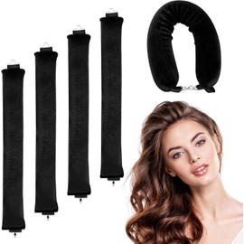 4 Piezas Tubos para Cabello, Rulos para Cabello Gancho, Rizadores de Cabello Sin Calor, Rulos para Cabello Sin Calor, Rizadores Sin Calor, Rizador de Pelo Sin Calor para Cabello Corto y Largo