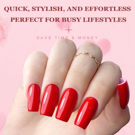 AddFavor Square Press on Nails, 576pcs Medium Square Fake Nails Full Cover Glossy Medium Nails Press on Acrylic False Nail Tips 24 Colors for Women