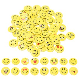 Pilikoll 60 Pcs 30mm Happy Face Pins Badge Emoji Emoticon Button Pins Mix Emoticon Badge Pins Smile Face Pins for Clothes Hats Backpacks Decorations(Random)