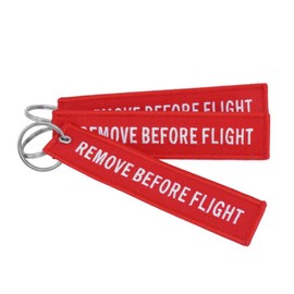 BLACK SHEEP BRANDS Remove Before Flight Double Sided Embroidered Fabric Keychain Ring Key Chain Aviation ATV UTV Motorcycle