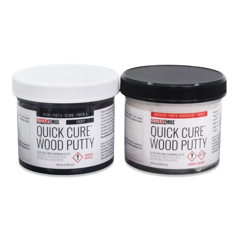 System Three Quick Cure Putty, Ebony, 8-oz Kit