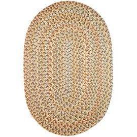 Super Area Rugs Confetti Indoor/Outdoor Braided Rug - Woven Rug Made in USA - Earth Beige - 20" x 30" Oval