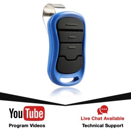For Genie 2 Garage Door Opener 3-Button Remote Blue for Genie Overhead G3T G3T-R G3T-BX