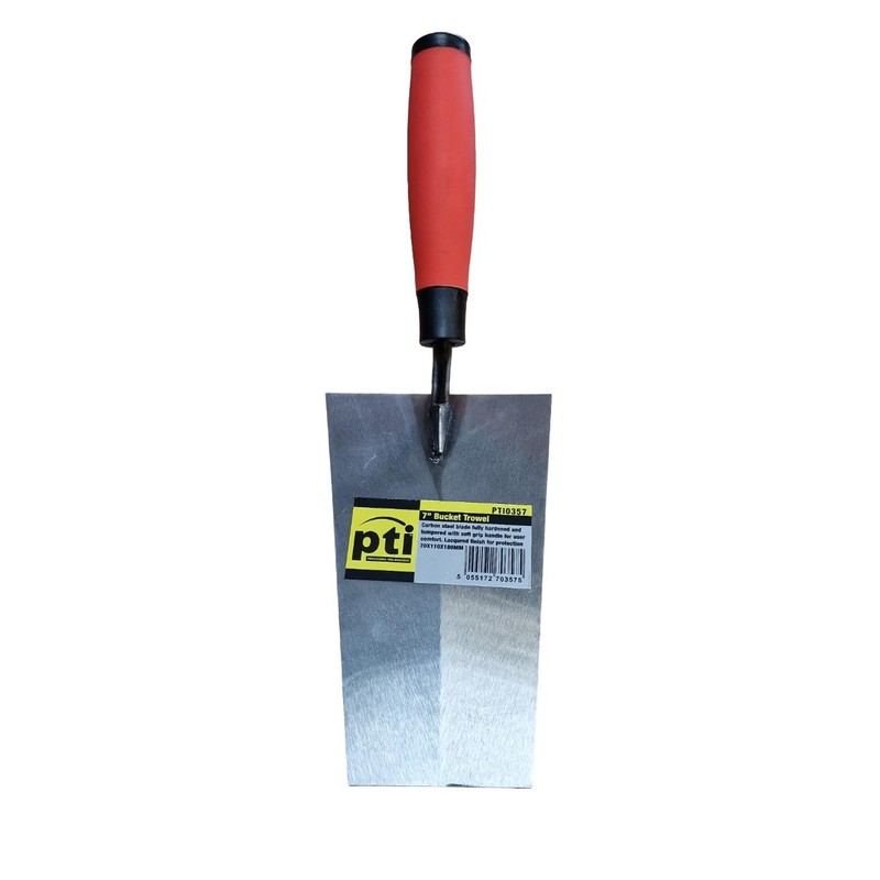 Builders Bucket Trowel 7" 175mm Soft Grip Tempered Steel DIY