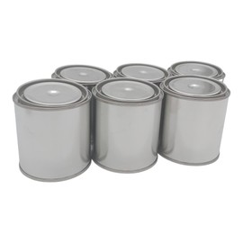AUTORIND 1/2 Pint Size Metal Paint Cans with Lids, 1-Cup Capacity Empty Unlined Half Pint Paint Pails, for DIY and Art Craft Projects. (Pack of 6)