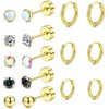 Xinixinly 8 Pairs Flat Back Earrings for Sensitive Ears Hypoallergenic