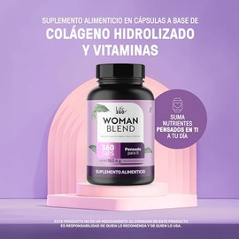 LIFE 360+ Suplemento Multivitamínico Mujer, Envase con 360 Cápsulas | Rinde 360 porciones por envase. Contiene vitamina A, biotina, ácido fólico, colá