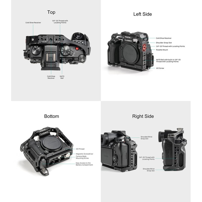 Tilta TA-T50-HCC-B-B Camera Half Cage for Lumix S5 II Lumix