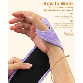 Lalapapa Carpal Tunnel Wrist Brace for Women - 2 Pack Wrist Brace, Adjustable Fits Both Right & Left Hands for Night Support Tendonitis Lifting Arthritis Tennis Sprained Typing Sports, Tie-Dye Print