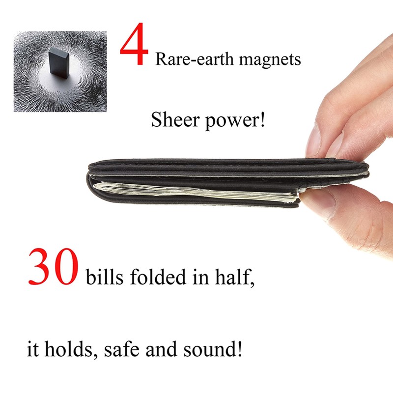 Toughergun Slim Wallet for Men RFID Blocking Money Clip, Minimalist