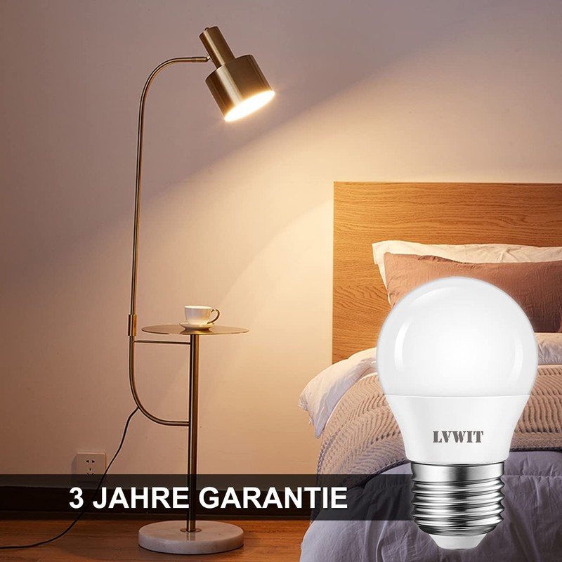 LVWIT E27 LED ersetzt 40W Glühlampen (6-er Pack), Warmweiß 2700K,
