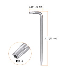 HARFINGTON T10 Tamper Proof Torx Star Key Bit Wrench 2.2" L-Shaped 6 Points Wrenches Chrome-Vanadium Steel Hand Tool for Automotive/Home Repairs