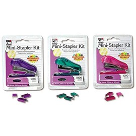 Charles Leonard, Inc Mini Staplers 6 Pack - 1,000 Staples each, Colors Vary