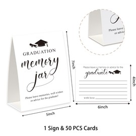 Xenseou 2026 Graduation Advice Card, 1 Graduation Sign with 50PCS Advice and Wishes Cards, College Grad Party Games and Decorations Supplies-GMJ03