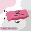 Mr. Pen Pink Pencil Erasers, Large, Pack of 12, Back