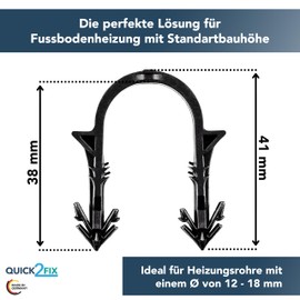 QUICK2FIX® Pack of 300 Stapler Needles for Underfloor Heating / Underfloor Heating Pipe - Professional Stapler Needles - Heating Pipe Holder - Underfloor Heating Pipe Holder - Made in Germany