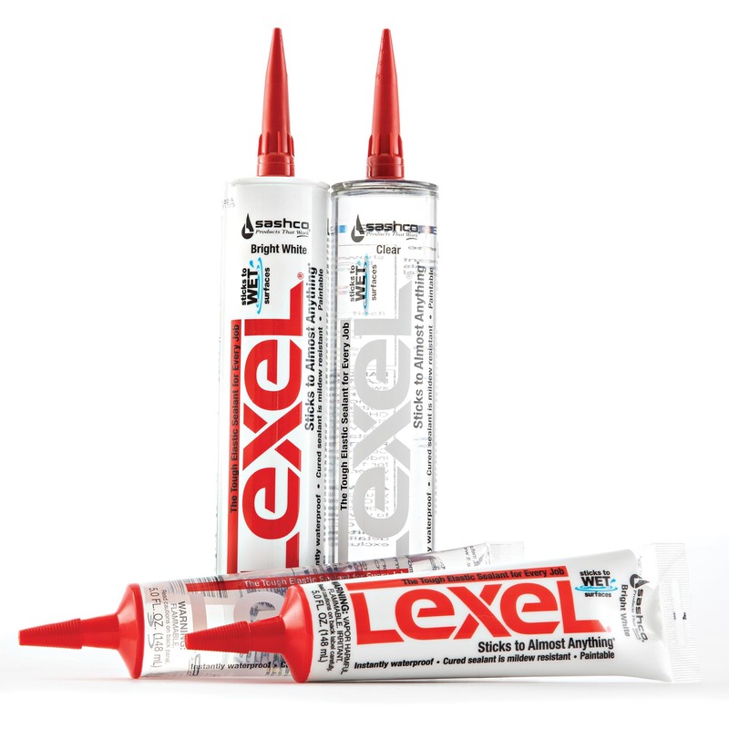 Sashco Lexel Flexible Caulk - Clear (10.5-Ounce Cartridge, Pack of