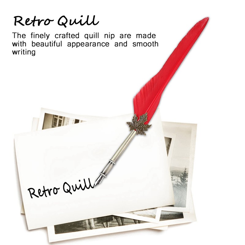 European Retro Quill Alloy Feather Writing with Pen Nibs Gift