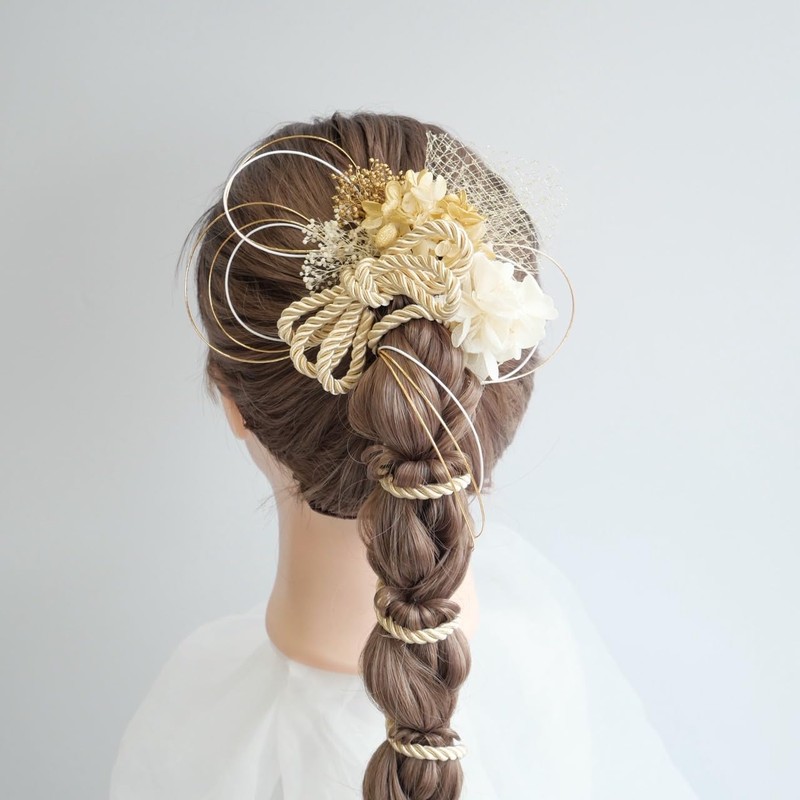 Lomeri Hair Ornament with Rope Arrangement and Dried Flowers, Available