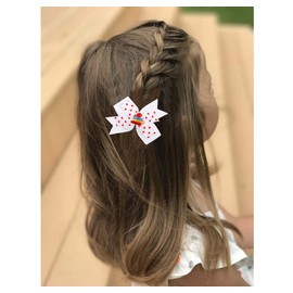 Girl School Hair Bow Back to School Hair Clip Hair Pin School Hair Accessories 2 Pack TSFJ55 (White)