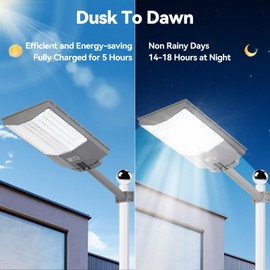 6000W Solar Street Lights Outdoor, 550000LM 7000K Solar Parking Lot Lights Dusk to Dawn 35000mAh IP67 Waterproof Solar Security Flood Lights with Motion Sensor and Remote for Yard, Garage, Driveway