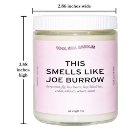 Cool Girl Candles | This Smells Like Joe Burrow Candle | Coconut Soy Wax | Football Themed Candle, Gift Burrow Fan, Gift for Her, Celebrity Prayer Candle, Football Fan Gifts for him