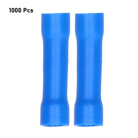 1000 Pcs Blue Butt Connectors Fully Insulated Crimp Terminal Connectors for Automotive Electronic Applications(1.5-2.5mm )