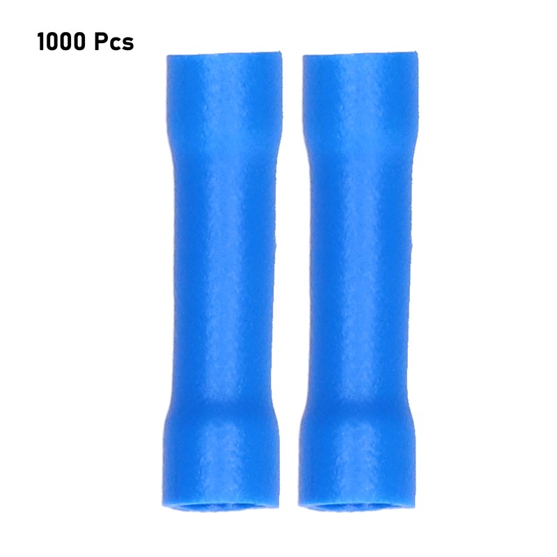 1000 Pcs Blue Butt Connectors Fully Insulated Crimp Terminal Connectors