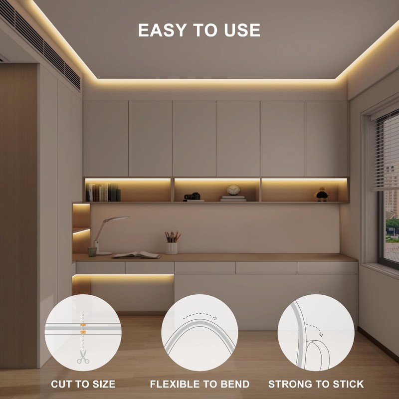 Olaholii 16.4ft COB Led Strip Light with Remote, 2700K Dimmable