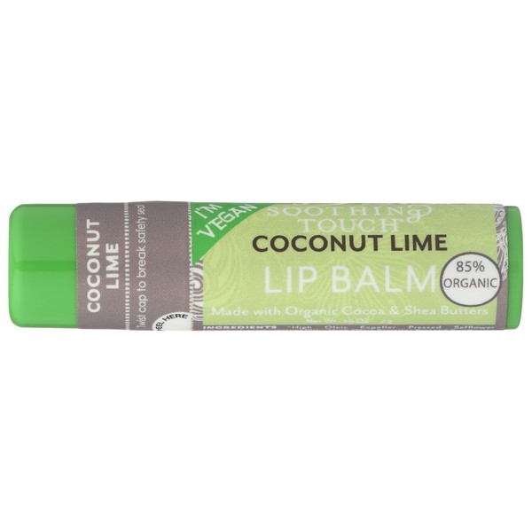 Soothing Touch Lip Balm, Organic Coconut Lime, 25 Ounce
