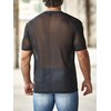 OYOANGLE Men's Sheer Mesh Short Sleeve Round Neck T Shirts