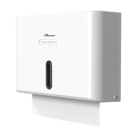 PLUSSEN Paper Towel Dispenser Wall Mount, Adhesive No Drilling Multifold Trifold C Fold Commercial Hand Towel Dispenser,White