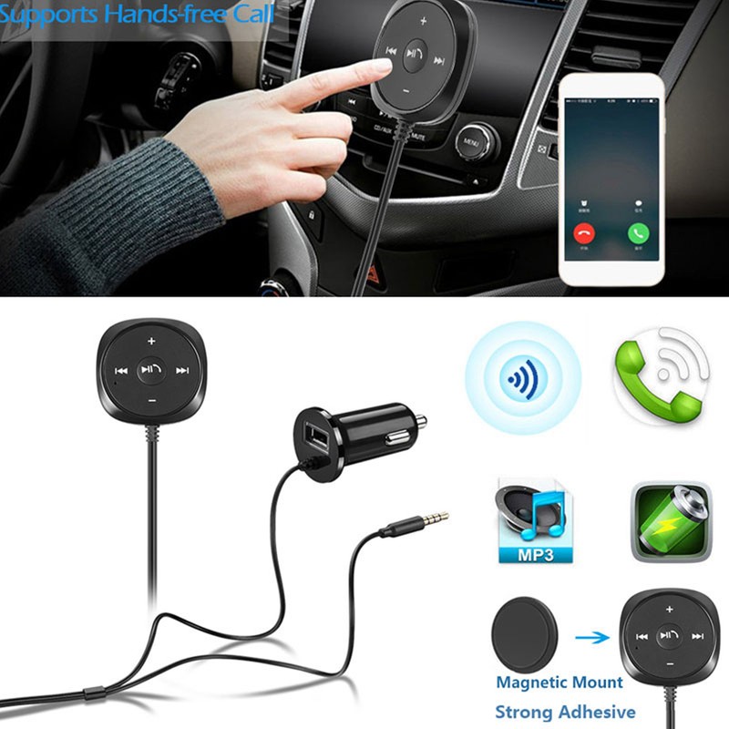 Car Bluetooth 5.0 Audio Receiver Handsfree Calling 5V 2.1A USB