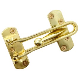 LBY 2-Pack Home Security Door Lock, Heavy Duty Swing Bar Lock, U Swing Bar Lock, Anti-Theft Buckle Door Chain Insurance Buckle, Thicken Solid Aluminium Alloy Gold Colour
