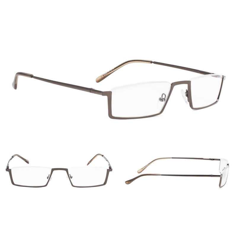 Gr8Sight 3-Pack Half-Rim Reading Glasses with Spring Hinges +2.75