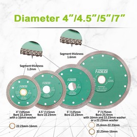 FACHLICH Diamond Porcelain Saw Blade - 12" Tile Blade 300MM Ceramic Cutting Disc with X Teeth Turbo Mesh Rim,for Ceramic Tile Porcelain Granite Marbles