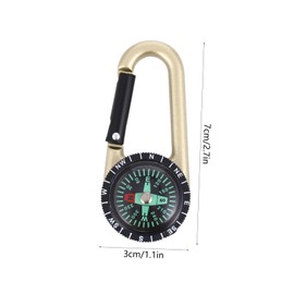 Gatuida 2pcs Multifunctional Compass Carabiner Graduated Zinc Alloy Keychain for Outdoor Activities Hiking Camping and Climbing