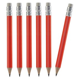 TH Golf 100pcs Golf Pencils, 4 Inch Mini Pencils Half Pencils with Eraser Sharpened Wood Mini Round Pencils for Schools Wedding Toddlers Home Corporate Multiple Colours (Red)