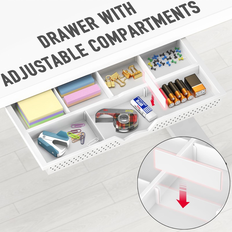 SHW 40-Inch Electric Height Adjustable Standing Desk with Drawer, Memory