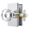 Newlaking Crystal Glass Passage Door Knob - Polished Chrome Interior