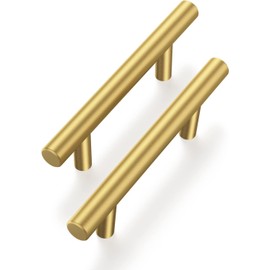 goldenwarm 10 Packs 3 inch Drawer Pulls Kitchen Cabinet Handles Gold Cabinet T Bar Kitchen Pull Cupboard Door Handle Furniture Hardware Knob 5in Overall Length