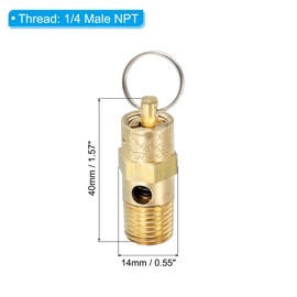 PATIKIL 1/4 Macho NPT Seguridad Válvula, 2 Paquete Presión Liberación Válvula Aire Liberación Válvula para Aire Compresor, 250 PSI Establecida Presión