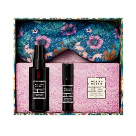 William Morris At Home Beautiful Sleep Night Time Ritual | Lavender Filled Velvet Eye Mask, Pillow Mist 50ml & Pulse Point Oil 10ml