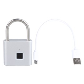 Fingerprint Padlock High Security Fast Unlocking Waterproof Long Lasting Smart Padlock for Tuya Bluetooth for Home Silver